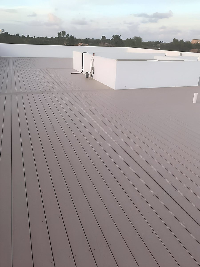 Finished composite rooftop deck installed by Contour Marine — South Florida
