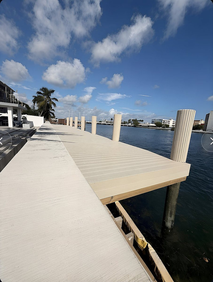 Dock extension in bright daylight — South Florida
